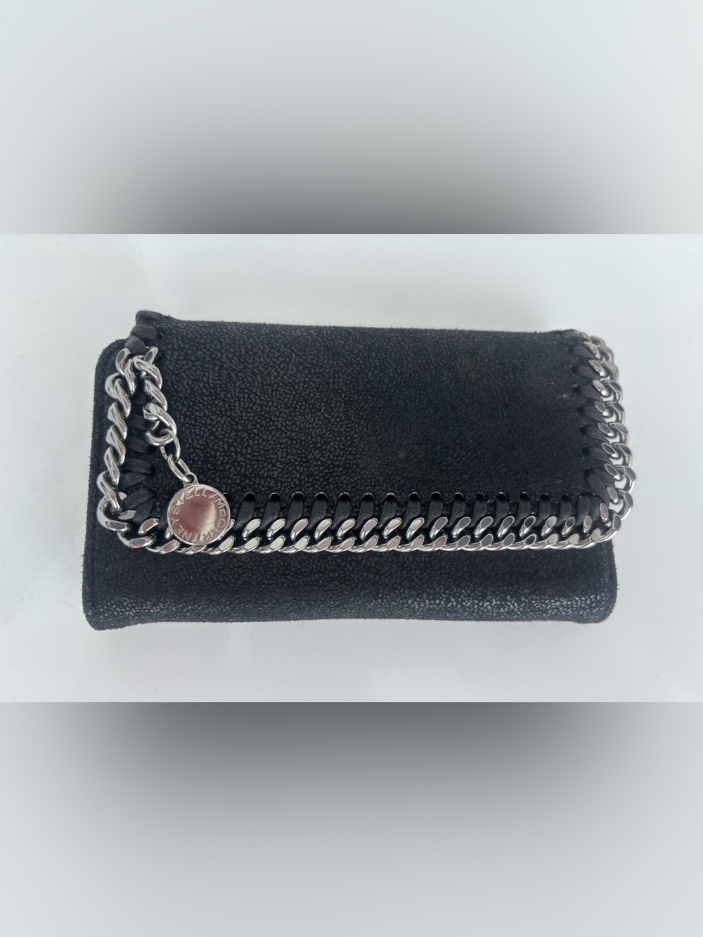 Stella McCartney Black Faux Leather Falabella iPhone Case Wallet: